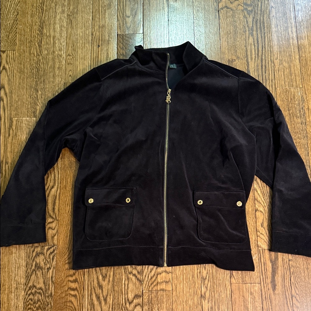 Ralph Lauren Vintage Velour Zip Up Jacket Size 3X